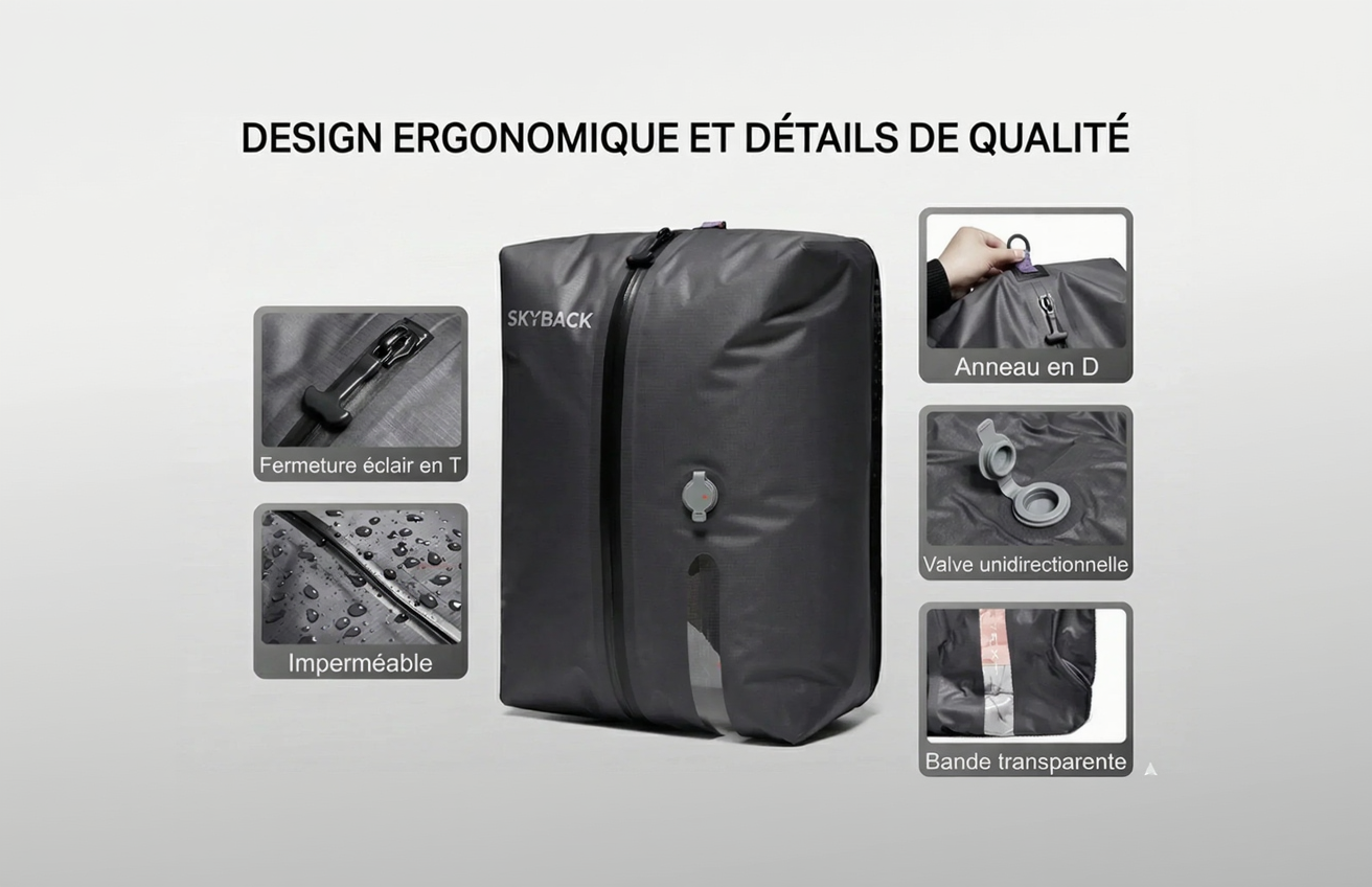 Vacuum compression travel bag